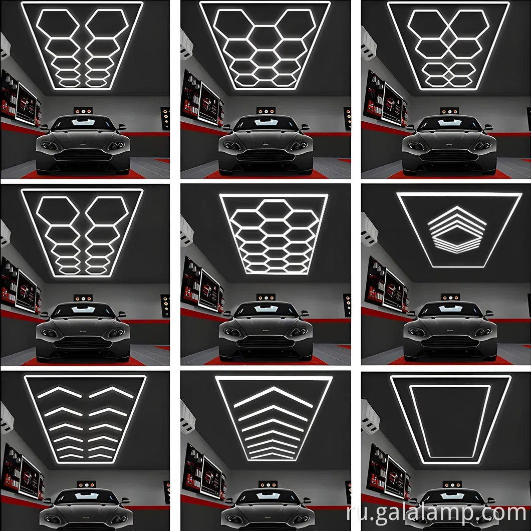 Гексагональная система светодиодного гаражного освещения для превосходного освещения